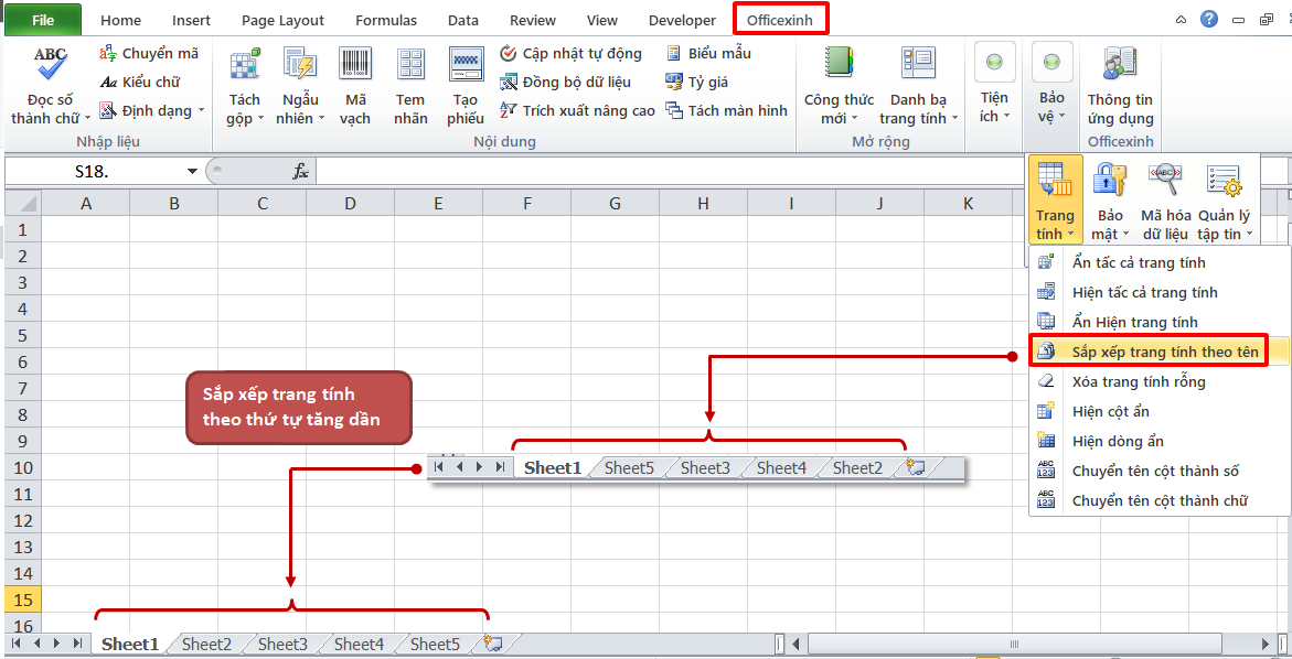 Ẩn hiện trang tính excel hàng loạt