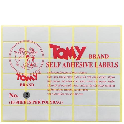 Decal A5 Tomy 105 - 25x37mm