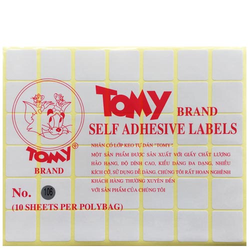 Decal A5 Tomy 106 - 25x25mm
