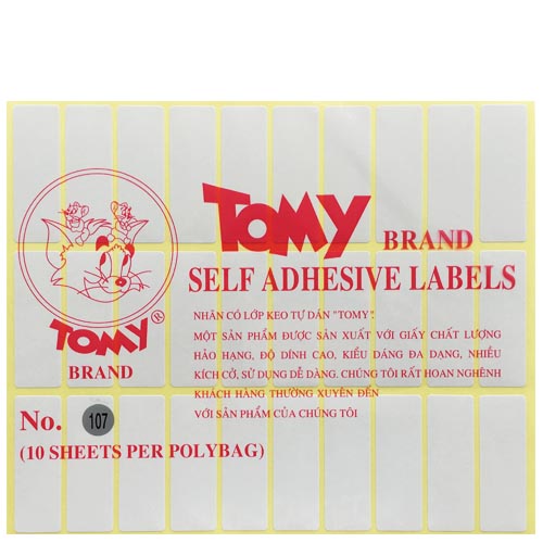 Decal A5 Tomy 107 - 17x50mm