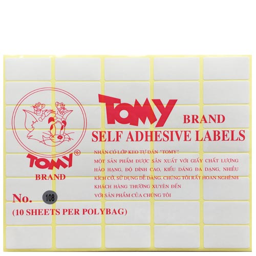 Decal A5 Tomy 108 - 19x36mm