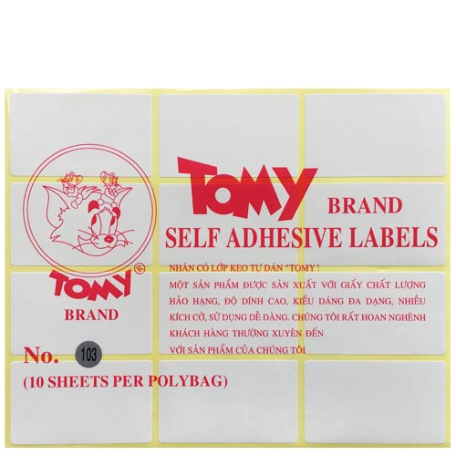 Decal Tomy 103 - 36x62mm