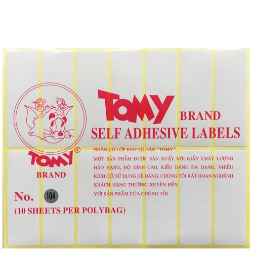 Decal Tomy 104 - 25x78mm